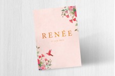 Vogel met roze bloemen Vogel met roze bloemen